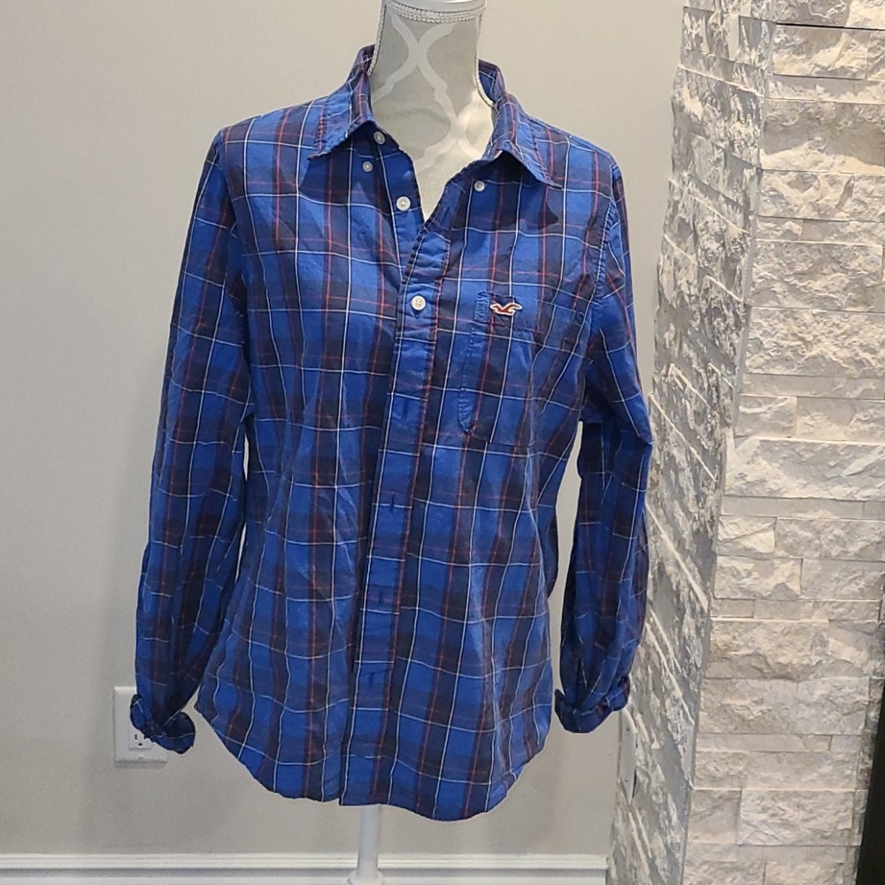 Hollister plaid collared shirt